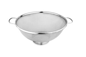 SEGOVIA Food Grade Stainless Steel Multipurpose Puran Jali Chalni Mesh SEGOVIA Food Grade Stainless Steel Multipurpose Puran Jali Chalni Mesh Strainer | Colander Strainer for Washing Rice Pasta Small Grains Vegetables Fruits- Capacity 2000ml 1Pc (23CM)