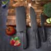 SKYTONE Knife Set of 3 with Cover, Stainless Steel Knives for Kitchen| Sharp Edge Cutting Chef Knifes for Chopping Vegetables, Fruits, Multipurpose Knife, Kitchen Tools