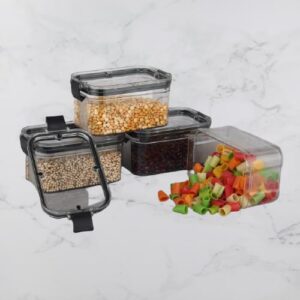 Saule Plastic Utility Container - Air Tight Containers For Kitchen Storage Set, Plastic Boxes For Storage 700 ml (Multicolor,Set of 4)