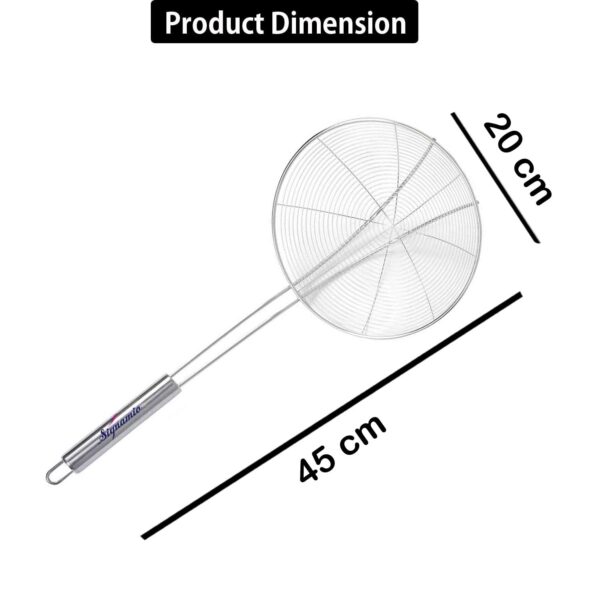 Signamio-Diameter-20-cm-Stainless-Steel-Deep-Fry-Net-Spoon-Oil-Strainer-for-Kitchen-Frying-Spoon-for-Puri-Poori-Strainer-Kitchen-Utensil-for-Frying-Cooking-Straining-Tool-Steel-Handle.jpg Signamio Diameter 20 cm Stainless Steel Deep Fry Net Spoon Oil Strainer for Kitchen - Frying Spoon for Puri & Poori Strainer Kitchen Utensil for Frying, Cooking & Straining Tool Steel Handle