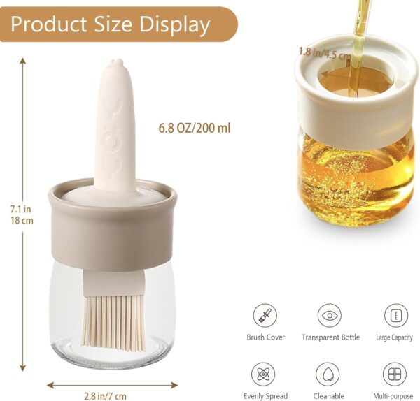 Silicone Brush and high Temperature Resistant Oil Bottle Integrated Barbecue Cooking Utensils Home&Kitchen. (Orange) (WHITE)