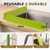 Silicone Sink Splash Guard in Kitchen Sink Water Splash Guard with Strong Suction Cups Waterproof Countertop & Stove Protector Flexible Anti Splash Baffle for Kitchen & Bathroom