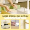 Silicone Sink Splash Guard in Kitchen Sink Water Splash Guard with Strong Suction Cups Waterproof Countertop & Stove Protector Flexible Anti Splash Baffle for Kitchen & Bathroom