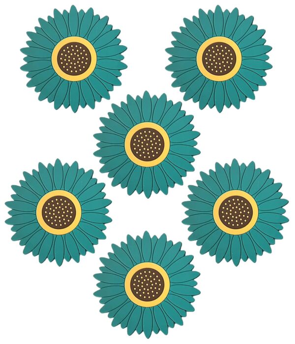 Silicone Trivet Mat Set of 6 - Trivets for Pots Silicone Trivet Mat Set of 6 - Trivets for Pots & Hot Dish - Trivet Mat for Hot Pots Cup Mat Coasters - Kitchen Decor Mats (Set of 6, Meduim, Green)