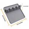 Silicone Utensil Rest with Drip Pad for Multiple Utensils, Heat-Resistant, BPA-Free Spoon Rest & Spoon Holder for Stove Top, Kitchen Utensil Holder for Spoons, Ladles, Tongs & More-Multi
