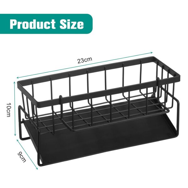 Sink-Storage-Rack-Kitchen-Organiser-Stainless-Steel-Storage-Box-with-Drip-Tray-Suitable-for-Storing-Sponges-Towels-and-Tea-Towels-Black.jpg Sink Storage Rack, Kitchen Organiser, Stainless Steel Storage Box with Drip Tray, Suitable for Storing Sponges, Towels and Tea Towels (Black)