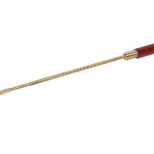 Skywalk Handcrafted Brass Hawan Spoon with Wooden Handle, Gold - 30.48 Cm