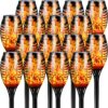 Solar Torch Lights with Flickering Flame, 16 Packs 12LED Tiki Solar Torch Lights with Flickering Flame, 16 Packs 12LED Tiki Torch Solar Lights Outdoor, IP65 Waterproof Mini Solar Torch Light Auto On/Off for Garden, Patio, Yard, Pathway01