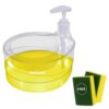 Solitude Double-Layer Soap Dispenser with 2 Sponges, Liquid Holder & Solitude Double-Layer Soap Dispenser with 2 Sponges, Liquid Holder & Dispenser Pump with Sponge Holder for Kitchen Sink & Bathroom Accessories (Transparent)