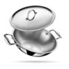 Stahl Artisan Triply 3.3 L, 26 cm Stainless Steel Kadhai with Lid,Kadai for Cooking, Stainless Steel Cookware Triply Kadai, Induction & Gas Stove Compatible