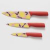Stainless Steel Chef Knife Set 3-Piece Kitchen Knives with Sharp Stainless Steel Chef Knife Set 3-Piece Kitchen Knives with Sharp Blades & Ergonomic Grip for Home, Restaurant, Cooking (Yellow)