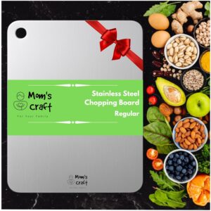 Stainless Steel Chopping Board 310×225mm | Rust-Proof Heavy-Duty Metal Cutting Board | Smooth Edge Steel Vegetable Meat Fish Fruit Cutter Board | Hygienic Easy-Clean Food Prep Chopper Board