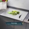 Stainless Steel Chopping Board for Kitchen with Silicone Anti Slip gripping mat | Steel Cutting Board | Chopping Board SS | Steel Cutting Board | Counter Top Regular 420X325mm