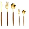 Stainless Steel Cooking & Serving Spoon Set of 5 (Gold Stainless Steel Cooking & Serving Spoon Set of 5 (Gold Finish) | Premium Cutlery Set with Spoon, Fork & Knife | Luxury Mirror Polish Kitchen Serving Tools for Dining, Buffet, Parties & Gifting