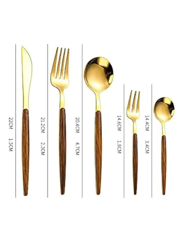 Stainless-Steel-Cooking-Serving-Spoon-Set-of-5-Gold-Finish-Premium-Cutlery-Set-with-Spoon-Fork-Knife-Luxury-Mirror-Polish-Kitchen-Serving-Tools-for-Dining-Buffet-Parties-Gifting.jpg Stainless Steel Cooking & Serving Spoon Set of 5 (Gold Finish) | Premium Cutlery Set with Spoon, Fork & Knife | Luxury Mirror Polish Kitchen Serving Tools for Dining, Buffet, Parties & Gifting