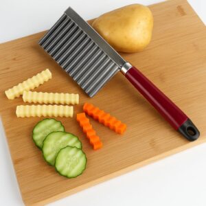 Stainless Steel Crinkle Cut Knife for Fruit, Cheese, Potatoes, Vegetable Stainless Steel Crinkle Cut Knife for Fruit, Cheese, Potatoes, Vegetable Cutter, Waffle Fry Cutter, Veggie Cutter, Serrated Knif