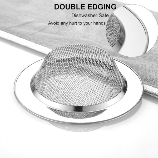 Stanley® Stainless Steel Kitchen Sink Strainer Plug, Filter Stopper Mesh Long Hair Food Blockages Cleaning Tool for Bathroom Kitchen Sink, 11.5 cm (1 Pack)