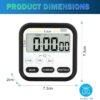 Stopwatch Timer for Study Kitchen Timer Large LCD Screen 24hr Digital Display Magnetic Retractable Stand Loud Alarm Stop Watch Countdown Flashing Light Study Timer for Students Cooking (Blue)