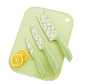 Stylish 3 Piece Knife Set | Rust Resistant Stainless Steel Stylish 3 Piece Knife Set | Rust Resistant Stainless Steel Blades with Comfortable Grip Handles | Ideal for Slicing Vegetables, Chopping Fruits, Dicing Meat & Home Kitchen Use