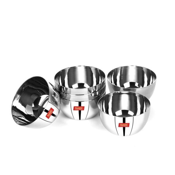 Sumeet Stainless Steel SoLid Apple Bowl - 300ml, 6 Pc Sumeet Stainless Steel SoLid Apple Bowl - 300ml, 6 Pc
