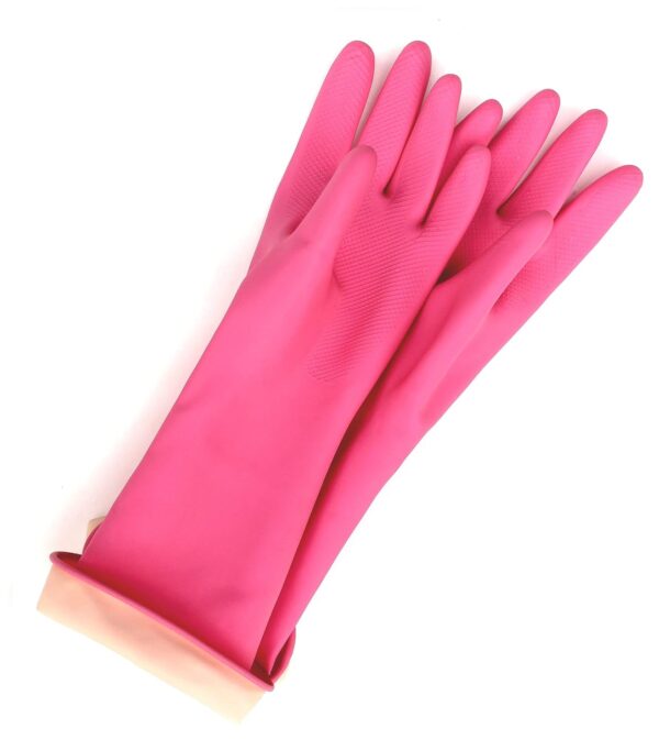 Sweetiepapa Kids Latex Household Natural Rubber Waterproof Work Playing Hand Protection Washing Cleaning Gardening Painting Gloves (Pink) : Pink