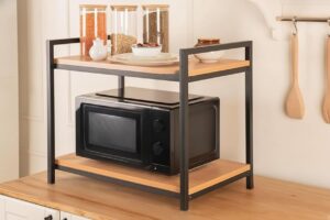 TEKAVO Metal Multi-Purpose Rack for Microwave | Oven | OTG | Kitchen Organizer | Brown | 60.5L x 40.2W X 50.7H CM