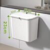 TONY STARK Plastic Hanging Kitchen Trash Can With Lid, Double-Sided Open Lid Design, Kitchen Trash Can, Kitchen Cabinet Door Hanging Wall Storage Bucket (7 Litre, White)