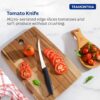 TRAMONTINA Plenus 12cm / 4.7" Tomato Knife | Stainless Steel Blade | Kitchen Knife for Tomatoes/Kiwis | Wavy/Micro-Serrated Edge | Black Polypropylene Handle | Made in Brazil | 5 Year Warranty