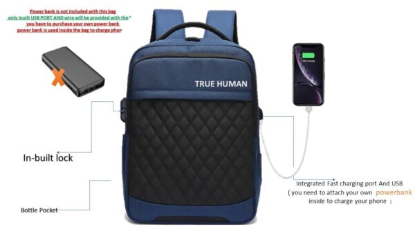 TRUE-HUMAN-backpack-With-USB-charging-Port-and-anti-theft-LockLaptop-bagoffice-bag-for-Men-and-Women-College-Bags-for-Girls-Boys.jpg TRUE HUMAN backpack With USB charging Port and anti -theft Lock,Laptop bag,office bag for Men and Women | College Bags for Girls & Boys