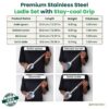 The Indus Valley Stainless Steel Ladle/Spoon/Slotted Turner/Skimmer - Set of 4 | Cooking Utensils| Kitchen, Serving Tools | No Harmful Polish