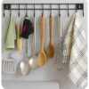 U-Shaped 12 Hooks Wall Mounted Kitchen Utensil Hanger Rack | Heavy Duty Metal Storage Holder for Cooking Tools, Pans & Accessories | Space Saving Organizer for Kitchen & Bathroom (Black, 2 Pc)