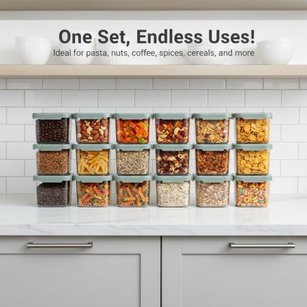 VOLTURI Air Tight Kitchen Storage and Containers for Pulses, Cereals, Grains, Dry Fruits, Pantry Organization, Kitchen Storage Box, Kitchen Accessories Items for Home, (500 ML, Pack of 6)