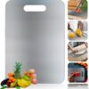 Vasukie 304 Stainless Steel Chopping Board for Kitchen | Non Vasukie 304 Stainless Steel Chopping Board for Kitchen | Non Slip| Rust Proof | Easy to use| Round Edge| Heavy Duty Chopping Board Vegetable, Meats Vegetable Chopper Board Safe Durable (32CM*21CM)
