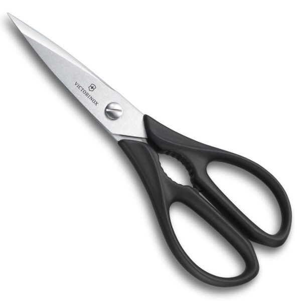 Victorinox Multipurpose Stainless Steel Kitchen Shears - Scissors for Cutting Herbs, Vegetables & Meat, Black, 20cm, Swiss Made