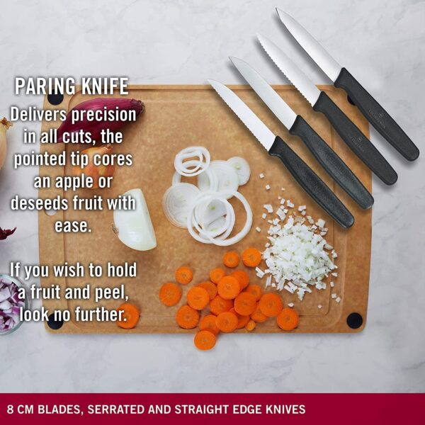 Victorinox Swiss Classic Set of 6 Knife Set - Stainless Steel Paring Knives, Black, Swiss Made