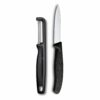 Victorinox Swiss Made Stainless Steel Swiss Classic Paring Knife Kitchen Knife 8 cm Straight Edge with I-Peeler Set (2 Pcs) Black | 6.7113.21