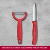 Victorinox Swiss Made Stainless Steel Swiss Classic Paring Knife Kitchen Knife 8 cm Straight Edge with Y-Peeler Set (2 Pcs) Red | 6.7111.22C1