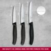 Victorinox Swiss Made Stainless Steel Swiss Classic Paring Knife Kitchen Knife Set (3 Pcs) Straight Edge 10 cm and Wavy Edge 10,11 cm Knives Black | 6.7113.34