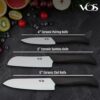 Vos Ceramic Knife Set | Ceramic Kitchen Knife Set | Ceramic Kitchen Knife with Covers, Ceramic Paring Knife 10 cm, 12 cm, 15 cm
