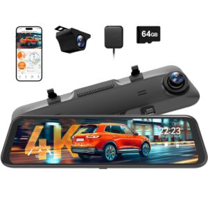 WOLFBOX G850 PRO 4K Rear View Mirror Dash Cam for WOLFBOX G850 PRO 4K Rear View Mirror Dash Cam for Car Front and Rear with GPS, ADAS, BSD, 12" Touchscreen, 5.8GHz WiFi, Voice Control, G-Sensor, Loop Recording, 64GB Card Included