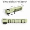 Wall Mounted Kitchen Organizer Rack with Knife Holder Slots, Utensil Hanging Hooks, Towel Bar and Storage Cup, Drill or Adhesive Installation Kitchen Storage Shelf Unit (GREEN__01)