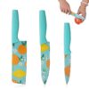 Zibuyu ® 3 Piece Kitchen Knife Set, High Carbon Stainless Zibuyu ® 3 Piece Kitchen Knife Set, High Carbon Stainless Steel Paring Knife for Kitchen Use with Non Stick, Non-Slip Handle, Coating for Fruit and Vegetable Cutting