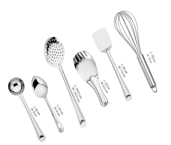 faas-6-Pcs-Stainless-Steel-Cooking-Utensils-Set-Kitchen-Gadgets-Utensil-Set-Includes-Spatula-Ladle-Skimmer-Slotted-Turner-Flex-Turner-Steel-Whisker.jpg faas 6 Pcs Stainless Steel Cooking Utensils Set Kitchen Gadgets Utensil Set Includes Spatula, Ladle, Skimmer, Slotted Turner, Flex Turner & Steel Whisker