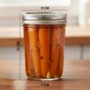 ginoya brothers 500 ML Glass Regular Mouth Mason Jars with Silver Metal Airtight Lids for Meal Prep, Food Storage, Canning, Drinking, Jelly, Dry Food, Spices - SET OF (5)